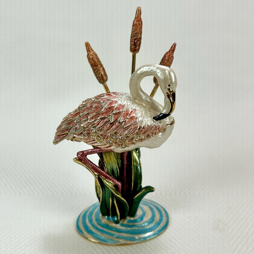 Flamingo Rhinestone & Enameled Figurine Decorative Whimsical Tropical/Beach/Sea